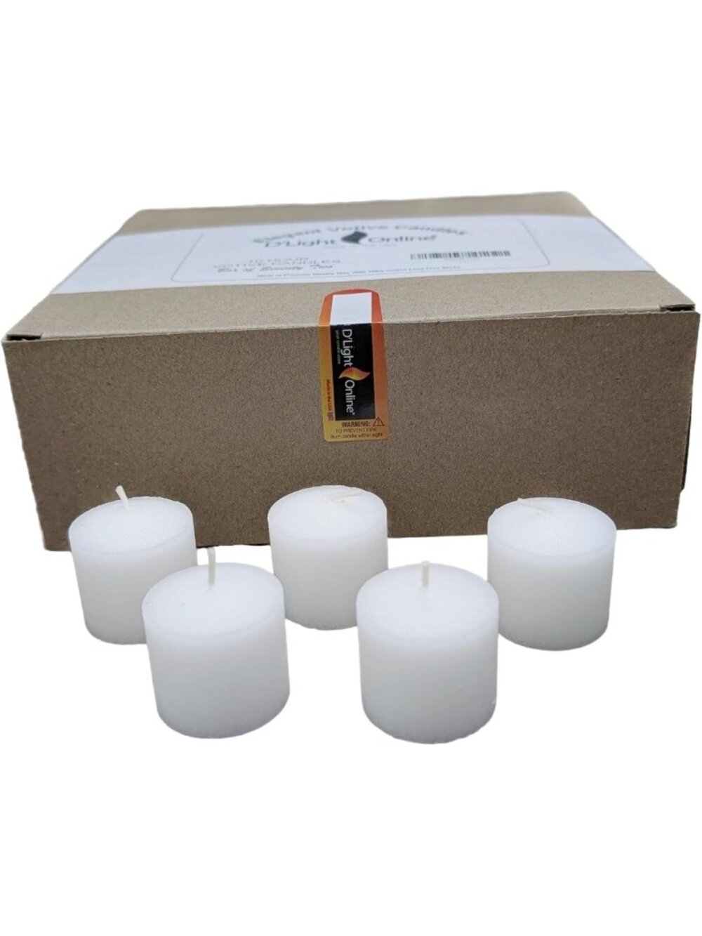 Long Burn Unscented White Votive Candles - 10 Hour, Set of 288 for Events